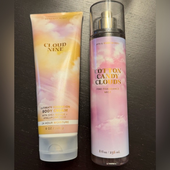 Bath & Body Works Other - Bath & Body Works - Cotton Candy Clouds Set: Fragrance & Body Cream. 8 ounces.